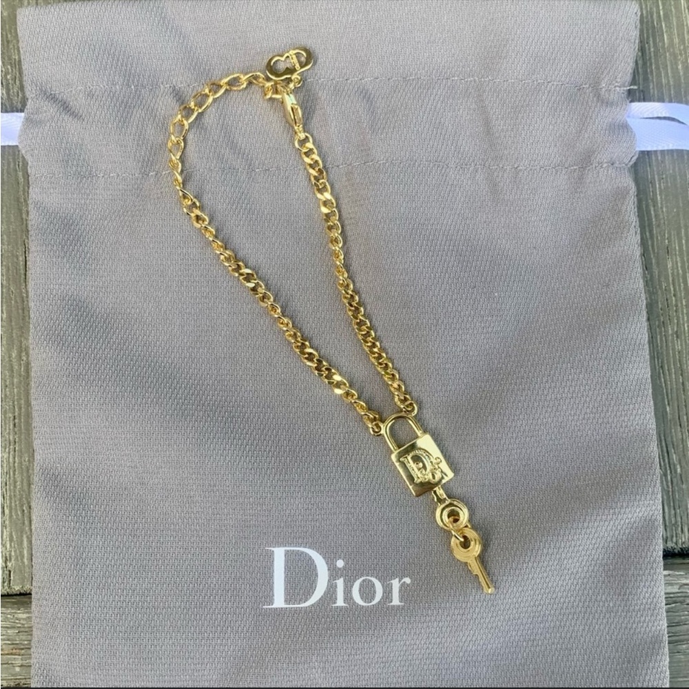 Dior Vintage Lock Bracelet with Dior Emblem on Lock - Picture 2 of 4